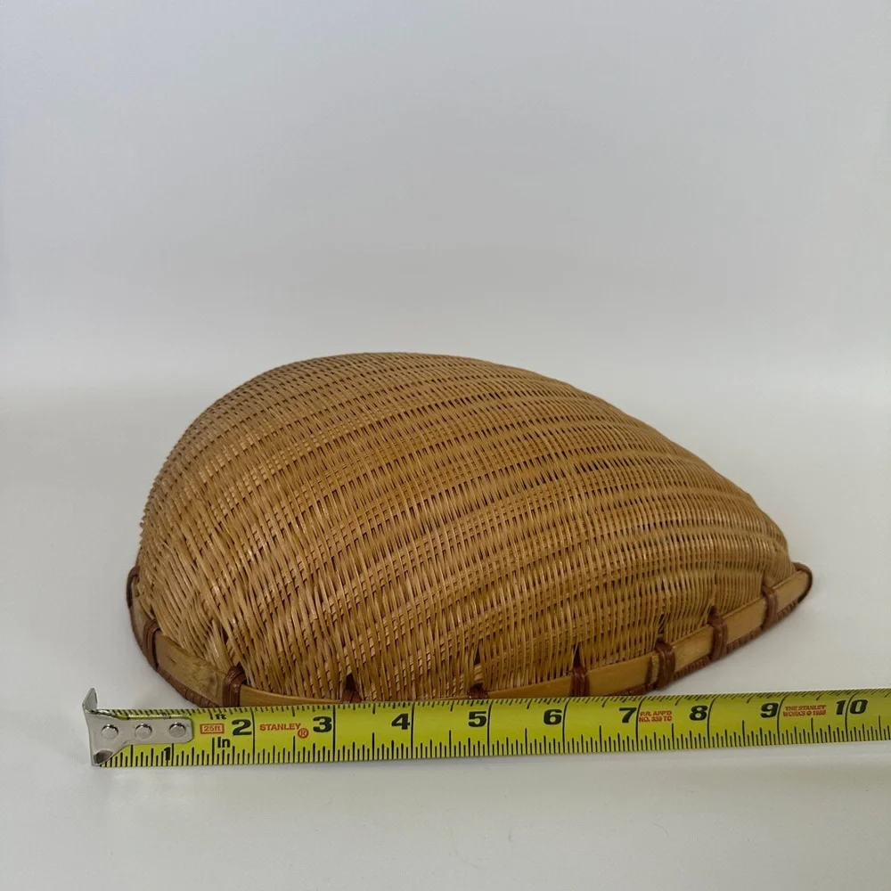 VTG Teardrop Shaped Wicker Woven Basket Decorative Curved Boho Rain‎ Drop